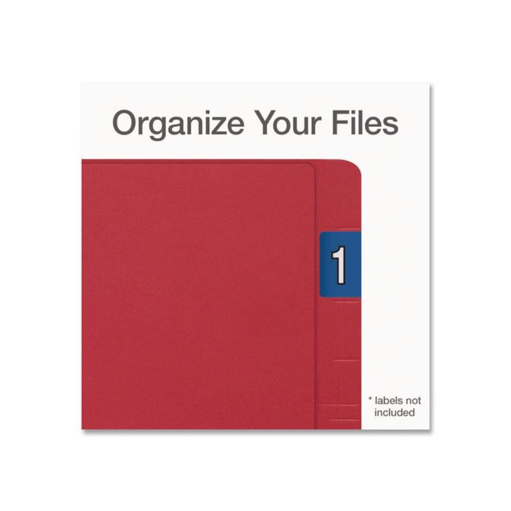 End Tab File Folder, Straight Cut, Legal Size, 0.75" Expansion, Red, 100/Box. Picture 4