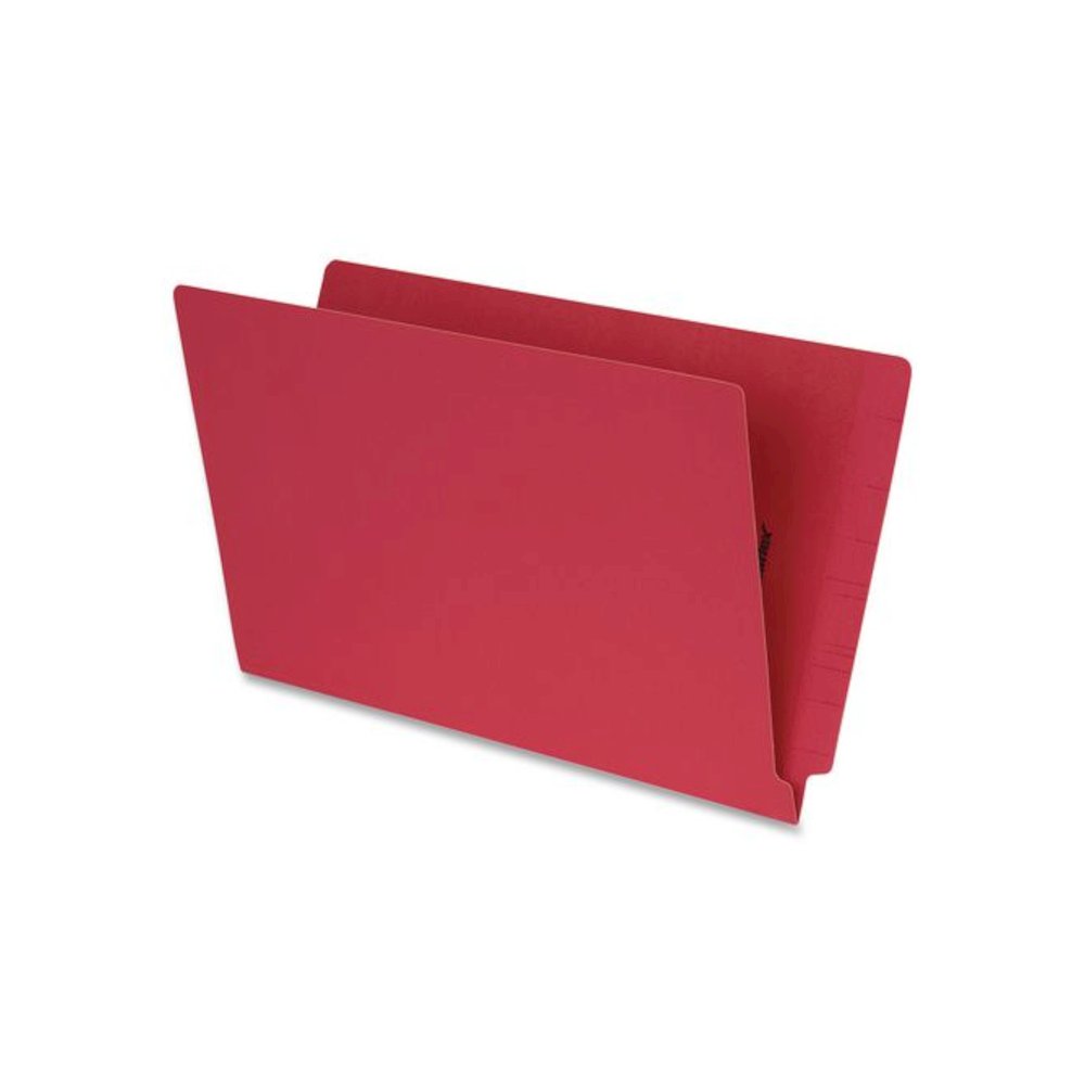 End Tab File Folder, Straight Cut, Legal Size, 0.75" Expansion, Red, 100/Box. Picture 1