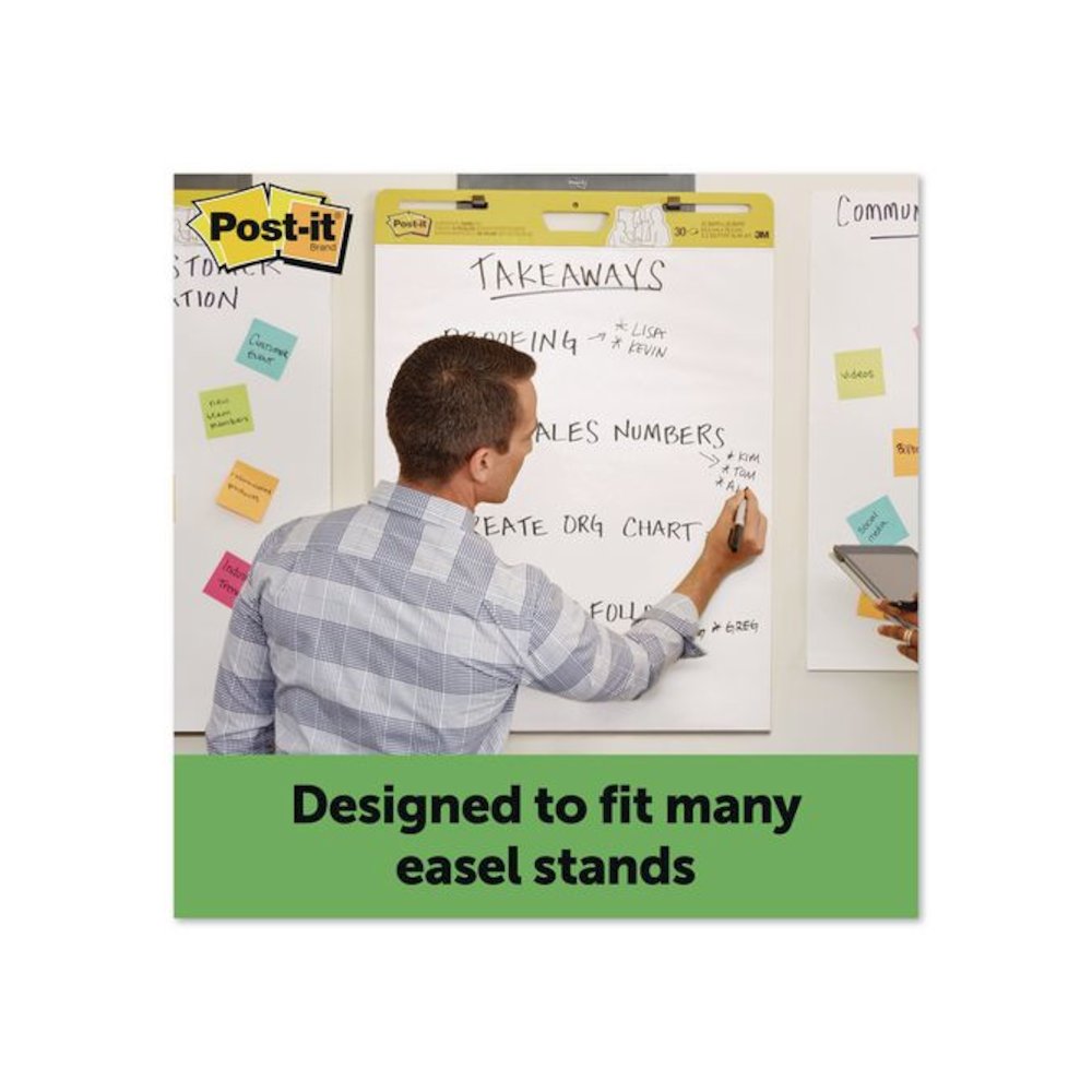 Self-Stick Easel Pads, Vertical Orientation, (30) White 25 x 30 Sheets, 8/Pack. Picture 2