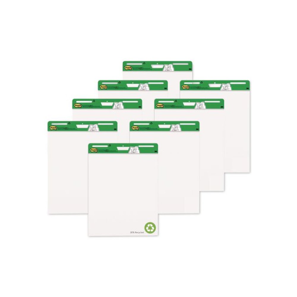 Self-Stick Easel Pads, Vertical Orientation, (30) White 25 x 30 Sheets, 8/Pack. Picture 1