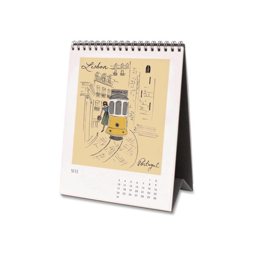 Travel Sketchbook Monthly Desk Calendar, 6 x 7.5, Travel Artwork Sheets, 12-Month (Jan to Dec): 2026. Picture 4
