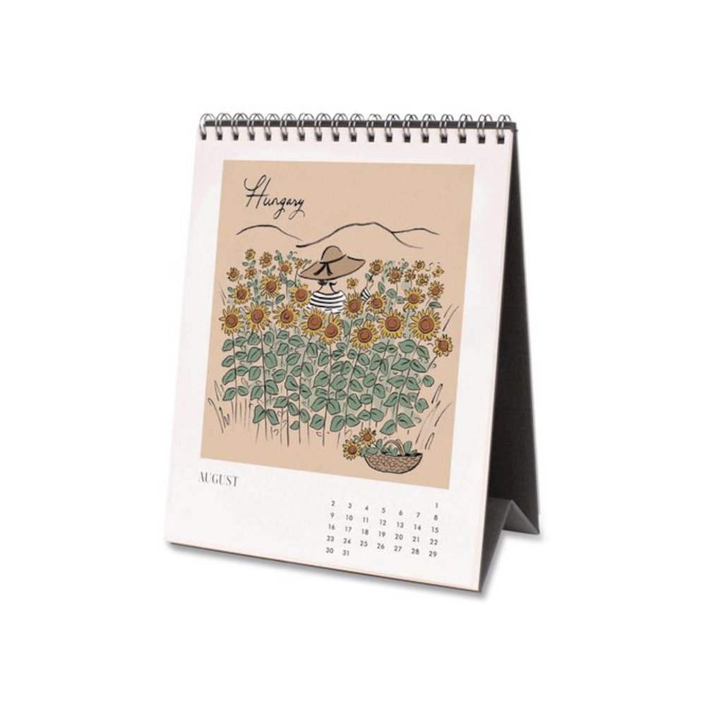 Travel Sketchbook Monthly Desk Calendar, 6 x 7.5, Travel Artwork Sheets, 12-Month (Jan to Dec): 2026. Picture 7