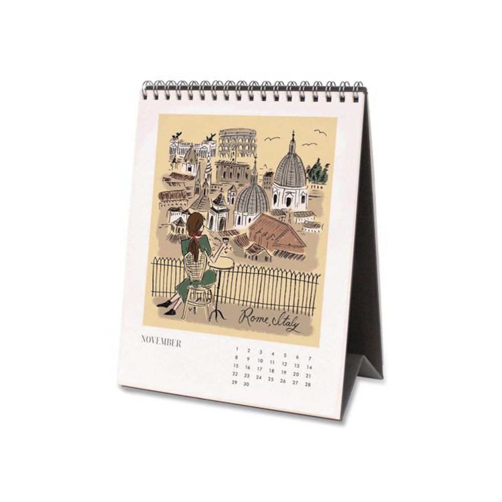 Travel Sketchbook Monthly Desk Calendar, 6 x 7.5, Travel Artwork Sheets, 12-Month (Jan to Dec): 2026. Picture 8