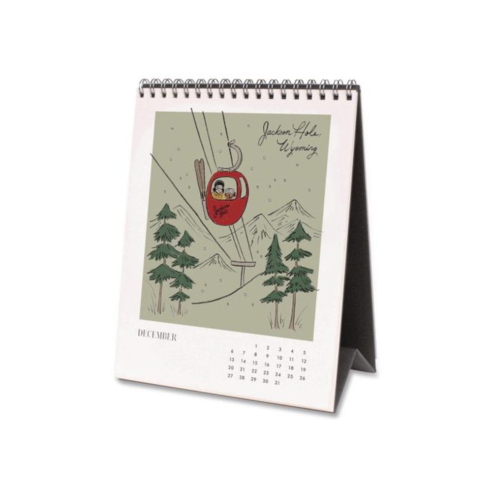 Travel Sketchbook Monthly Desk Calendar, 6 x 7.5, Travel Artwork Sheets, 12-Month (Jan to Dec): 2026. Picture 9