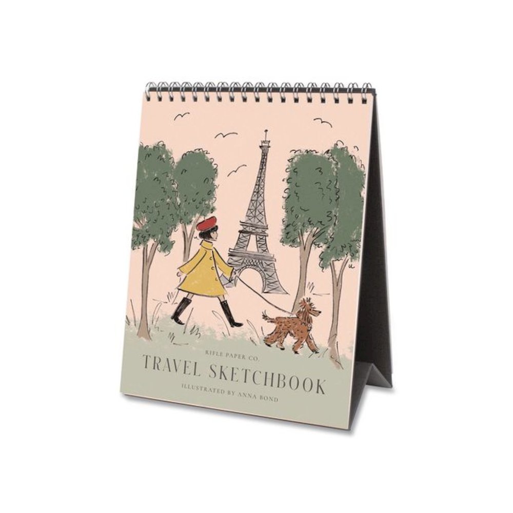 Travel Sketchbook Monthly Desk Calendar, 6 x 7.5, Travel Artwork Sheets, 12-Month (Jan to Dec): 2026. Picture 1