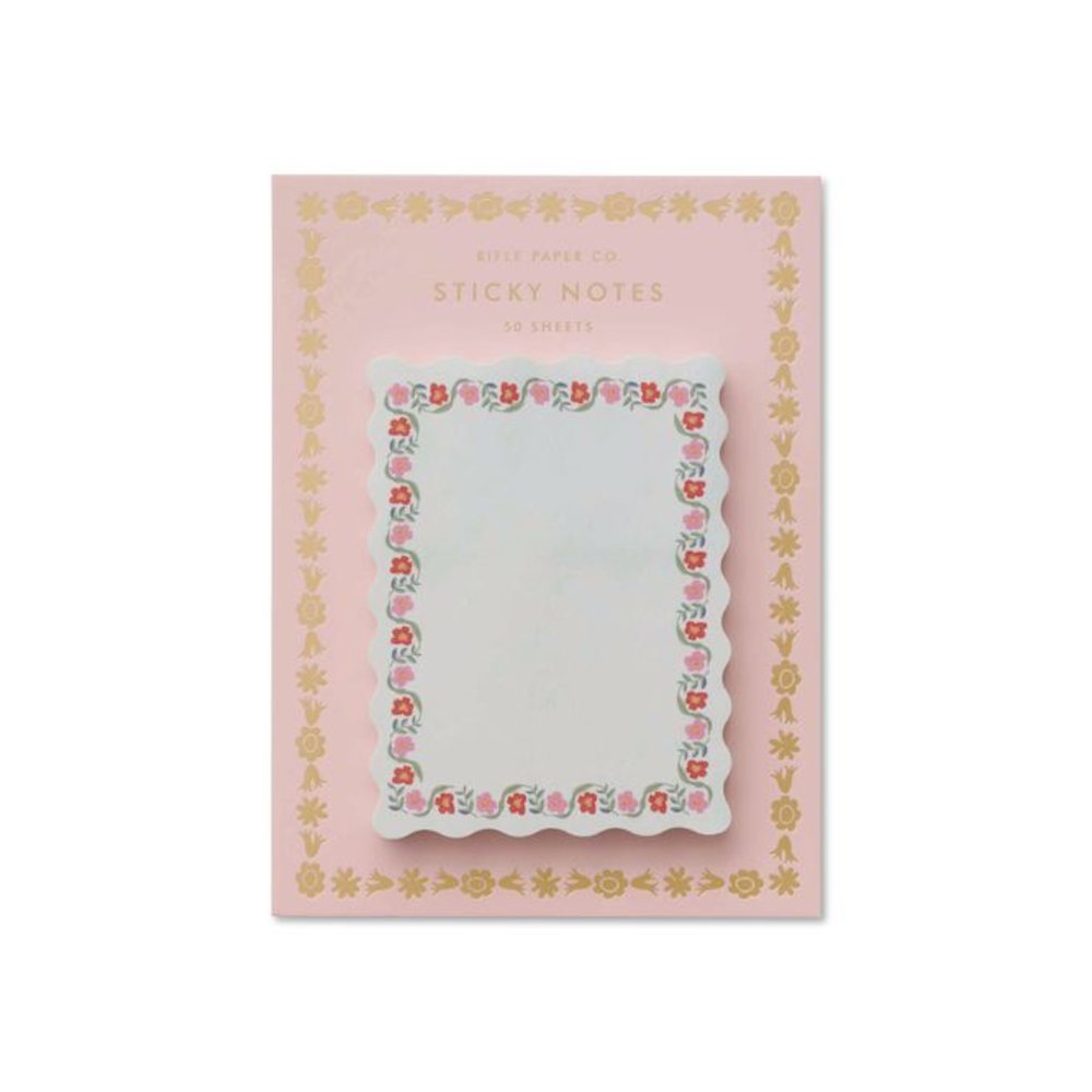 Delphine Floral Self-Stick Notes , 3.3" x 4.1", White/Multicolor, 50 Sheets/Pad. Picture 2