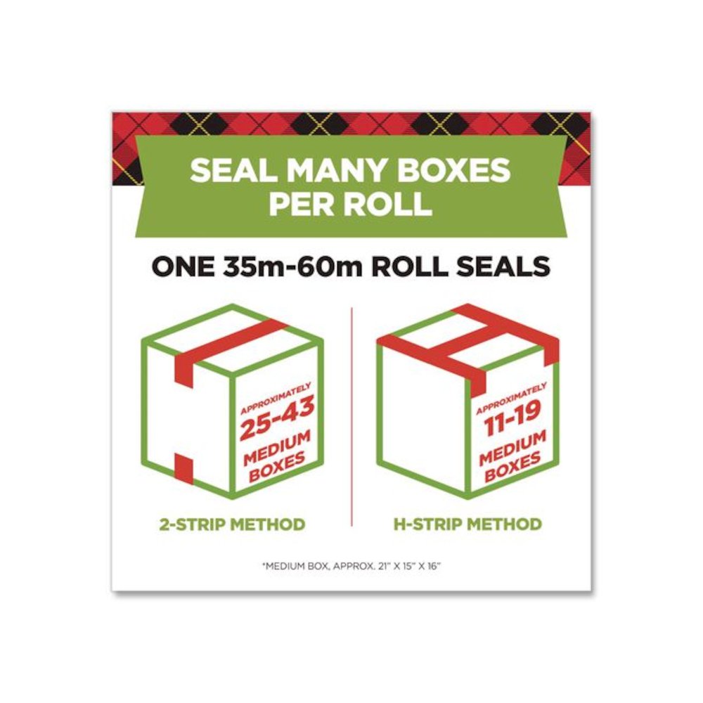 Sure Start Packaging Tape, 3" Core, 1.88" x 43.7 yd, Clear, 6/Pack. Picture 3
