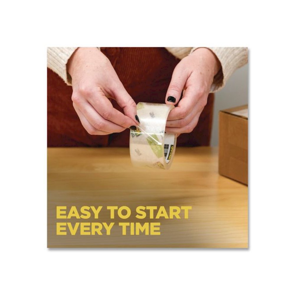Sure Start Packaging Tape, 3" Core, 1.88" x 43.7 yd, Clear, 6/Pack. Picture 6