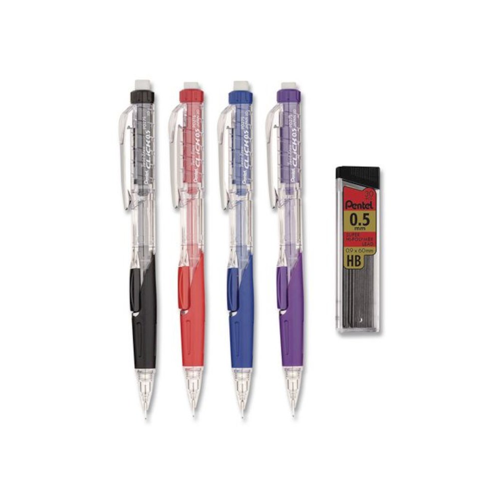 Twist-Erase CLICK Mechanical Pencil, 0.5 mm, HB (#2), Assorted Barrel Colors, 6/Pack. Picture 3