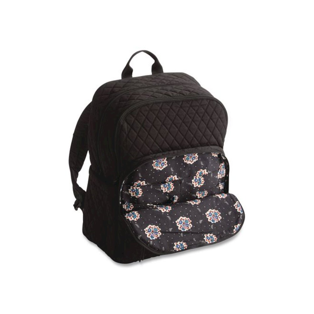 Bancroft Large Premium Cotton Laptop Backpack, Fits Devices Up to 15", 12" x 9" x 16.5", Moonless Night. Picture 4
