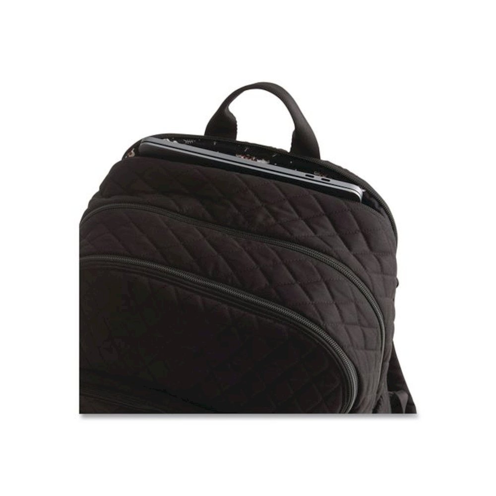 Bancroft Large Premium Cotton Laptop Backpack, Fits Devices Up to 15", 12" x 9" x 16.5", Moonless Night. Picture 5