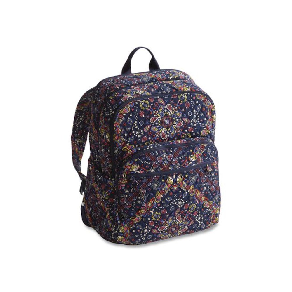 Bancroft Large Premium Cotton Laptop Backpack, Fits Devices Up to 15", 12" x 9" x 16.5", Starry Paisley. Picture 3
