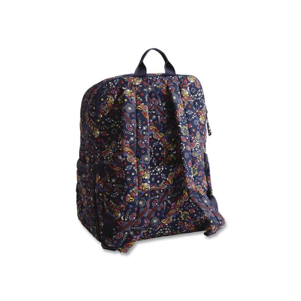 Bancroft Large Premium Cotton Laptop Backpack, Fits Devices Up to 15", 12" x 9" x 16.5", Starry Paisley. Picture 4