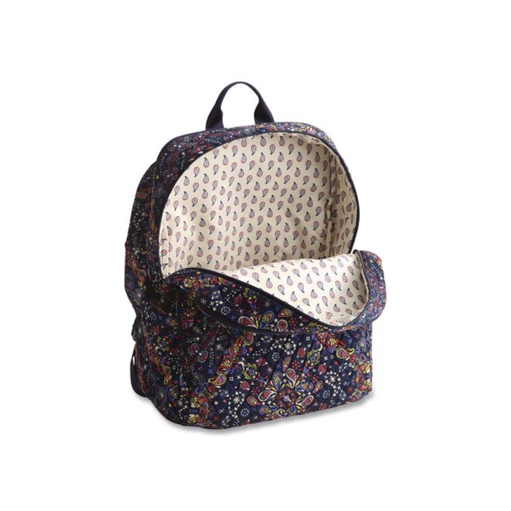 Bancroft Large Premium Cotton Laptop Backpack, Fits Devices Up to 15", 12" x 9" x 16.5", Starry Paisley. Picture 5