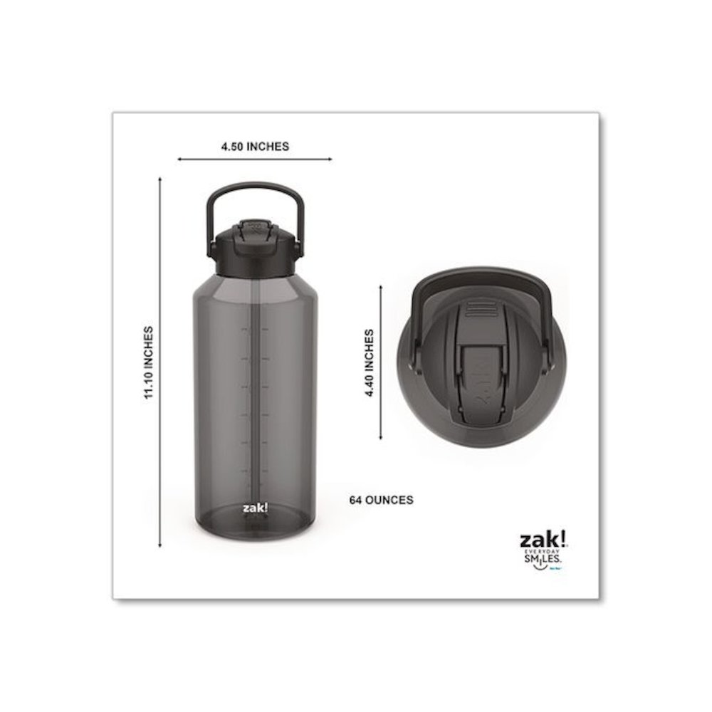 Liberty Plastic Water Bottle, 64 oz, Ebony. Picture 6