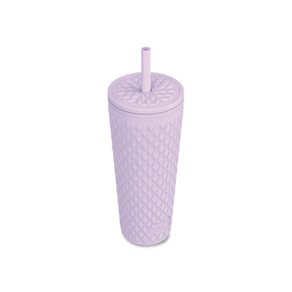 Cora Stainless Steel Double Wall Insulated Tumbler, 24 oz, Lavender. Picture 2