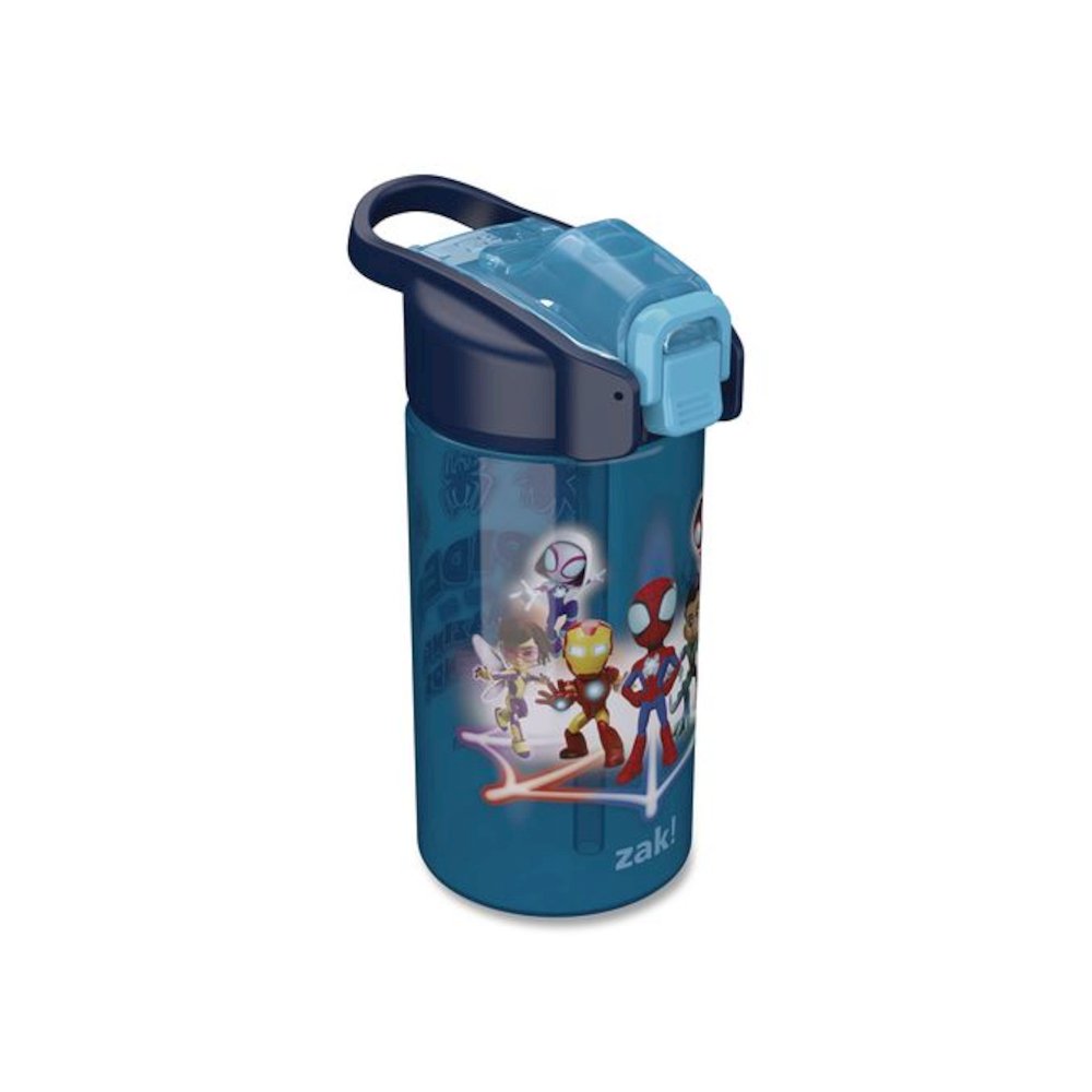 Jubilee Plastic Water Bottle, Spiderman, 16 oz, Blue/Red. Picture 3