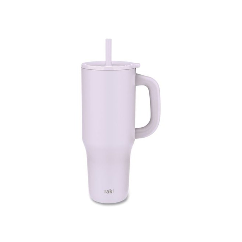 Sutton Stainless Steel Double Wall Insulated Tumbler. 40 oz, Smoky Lilac. Picture 2