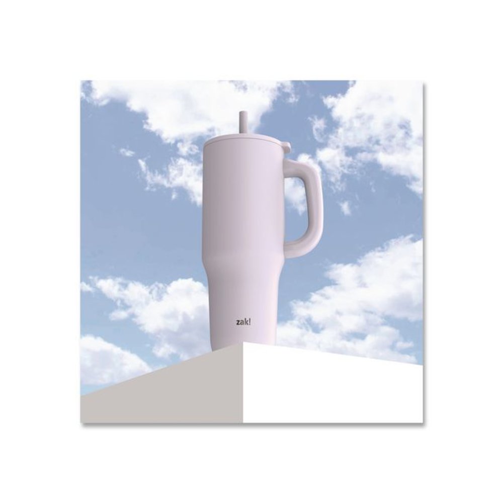 Sutton Stainless Steel Double Wall Insulated Tumbler. 40 oz, Smoky Lilac. Picture 3
