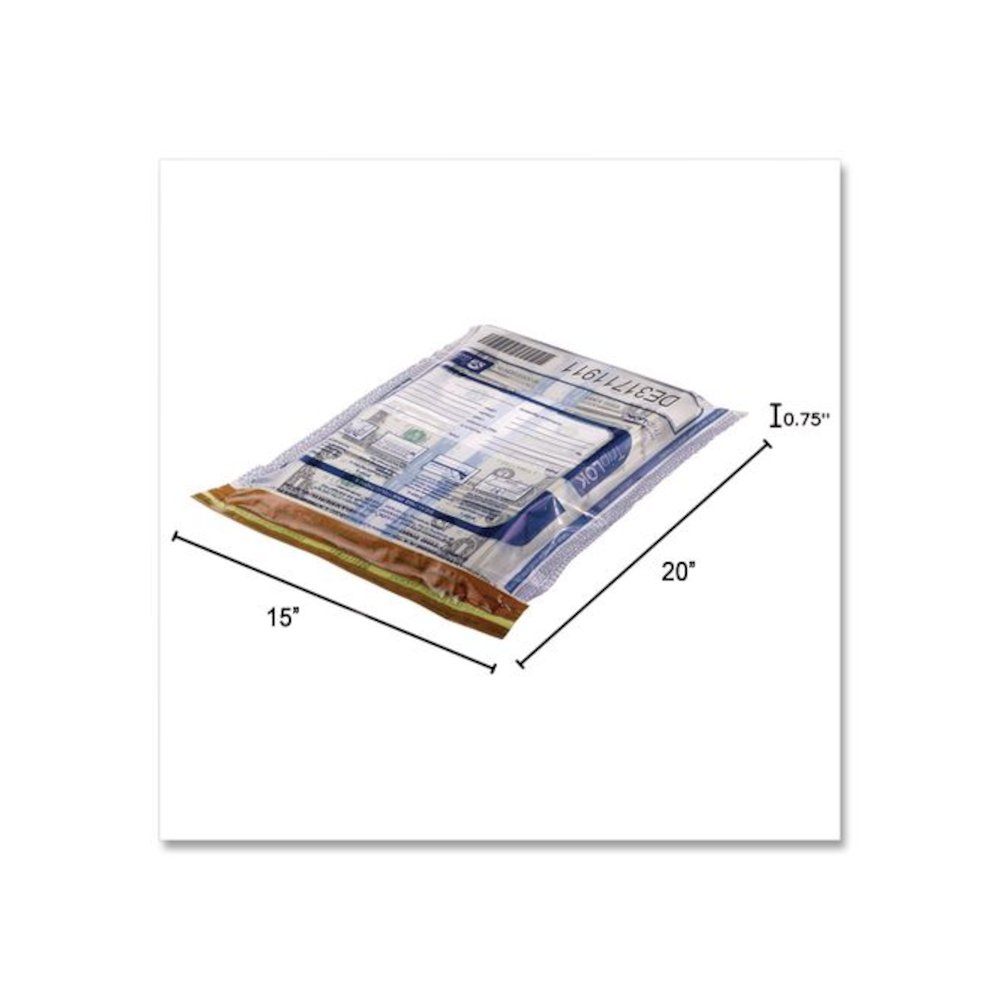 Deposit Bag, Plastic, 15" x 20", Clear, 50/Pack. Picture 2