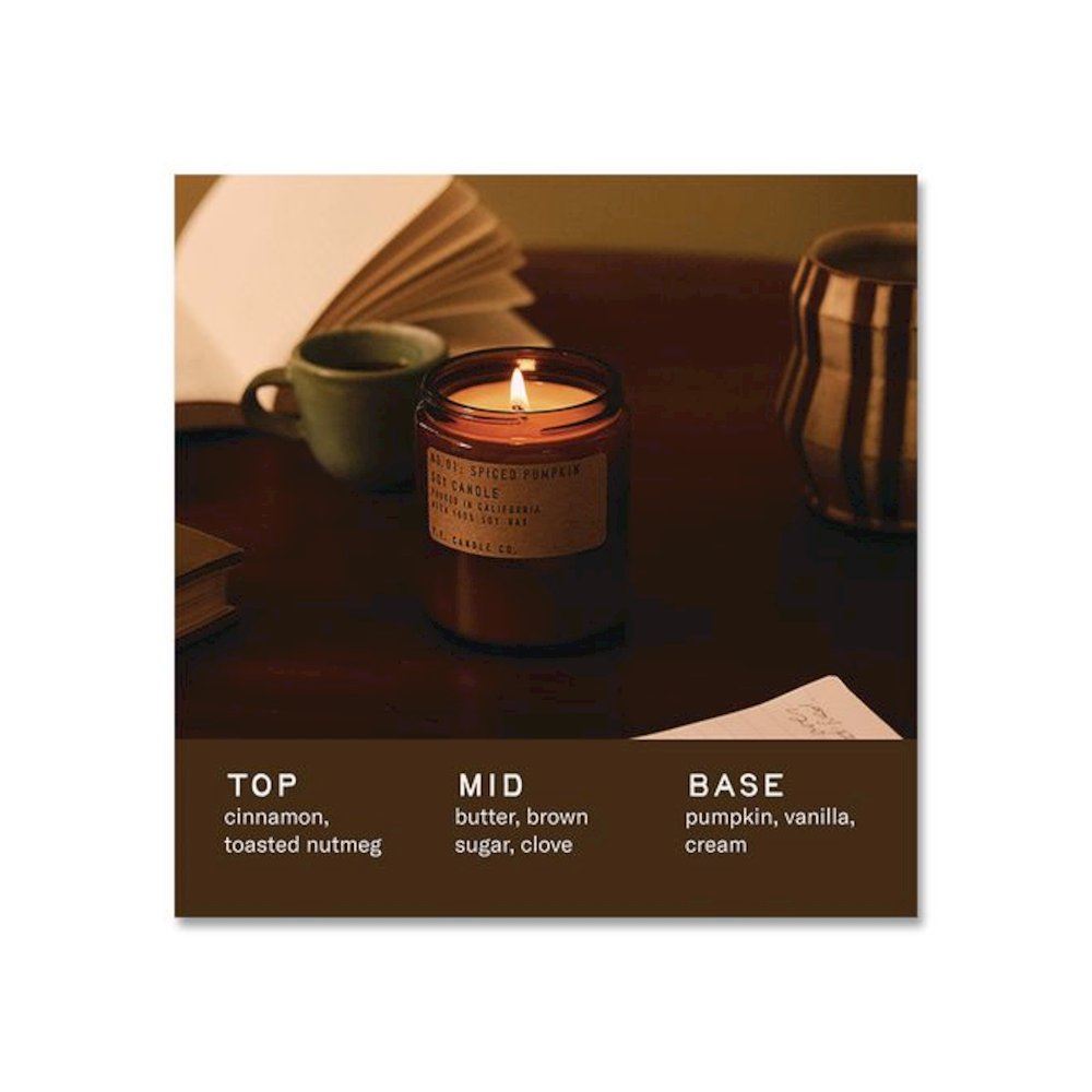 Soy Jar Candle, Spiced Pumpkin, 50 Hours Burn Time, 7.2 oz, Amber. Picture 2