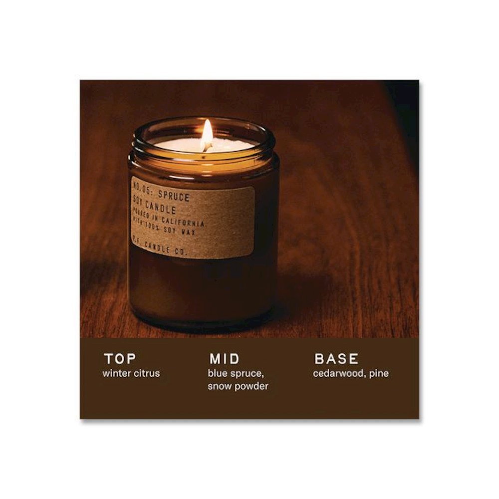 Soy Jar Candle, Spruce, 50 Hour Burn Time, 7.2 oz, Amber. Picture 3