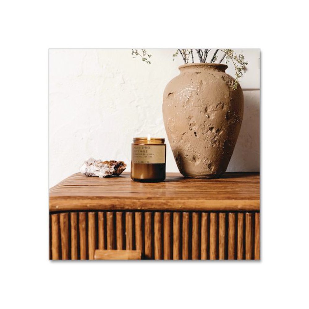Soy Jar Candle, Spruce, 50 Hour Burn Time, 7.2 oz, Amber. Picture 4