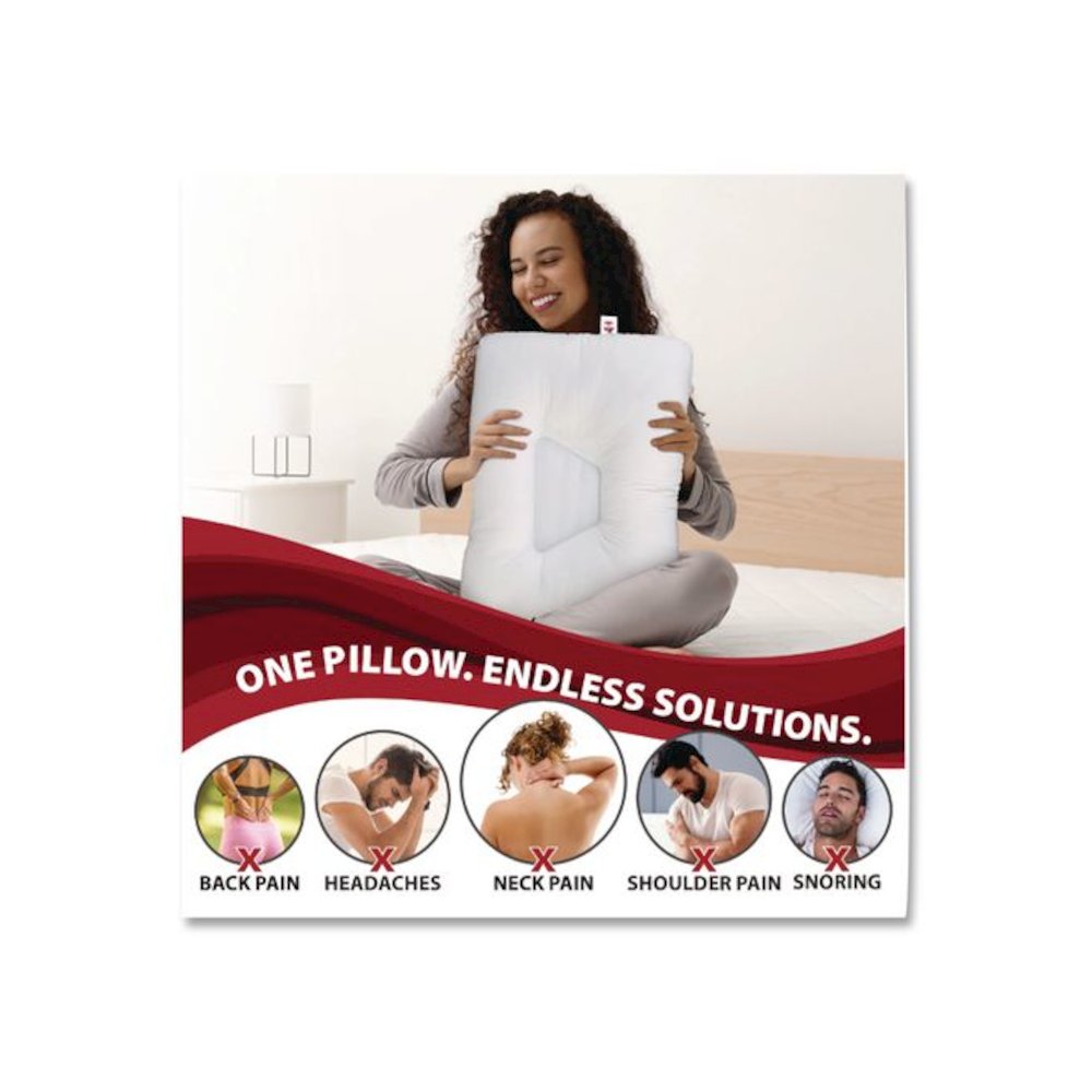 Petite Core Cervical Pillow, 12 x 4 x 19, White. Picture 2