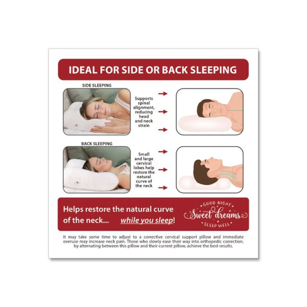 Petite Core Cervical Pillow, 12 x 4 x 19, White. Picture 3