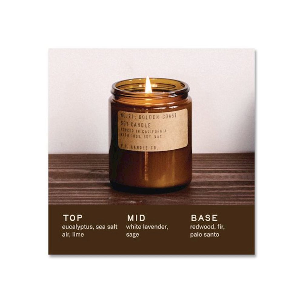 Soy Jar Candle, Golden Coast, 50 Hour Burn Time, 7.2 oz, Amber. Picture 3