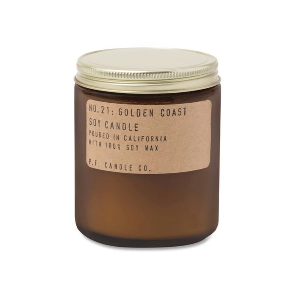 Soy Jar Candle, Golden Coast, 50 Hour Burn Time, 7.2 oz, Amber. Picture 1