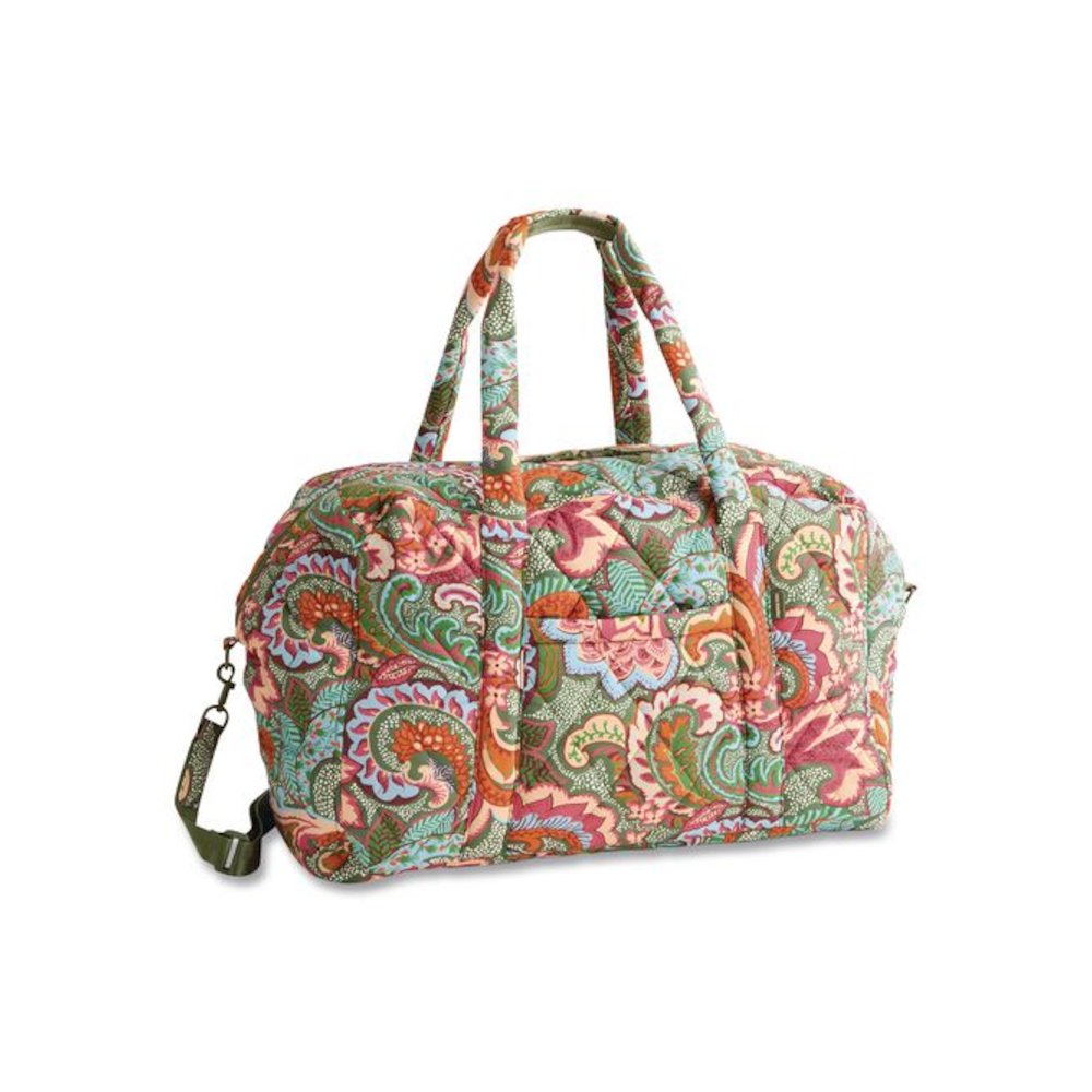Large Miramar Carry-On Weekender, Fits Devices Up to 13", 19.5 x 8.5 x 12.5, Leaf Me Not Paisley. Picture 3
