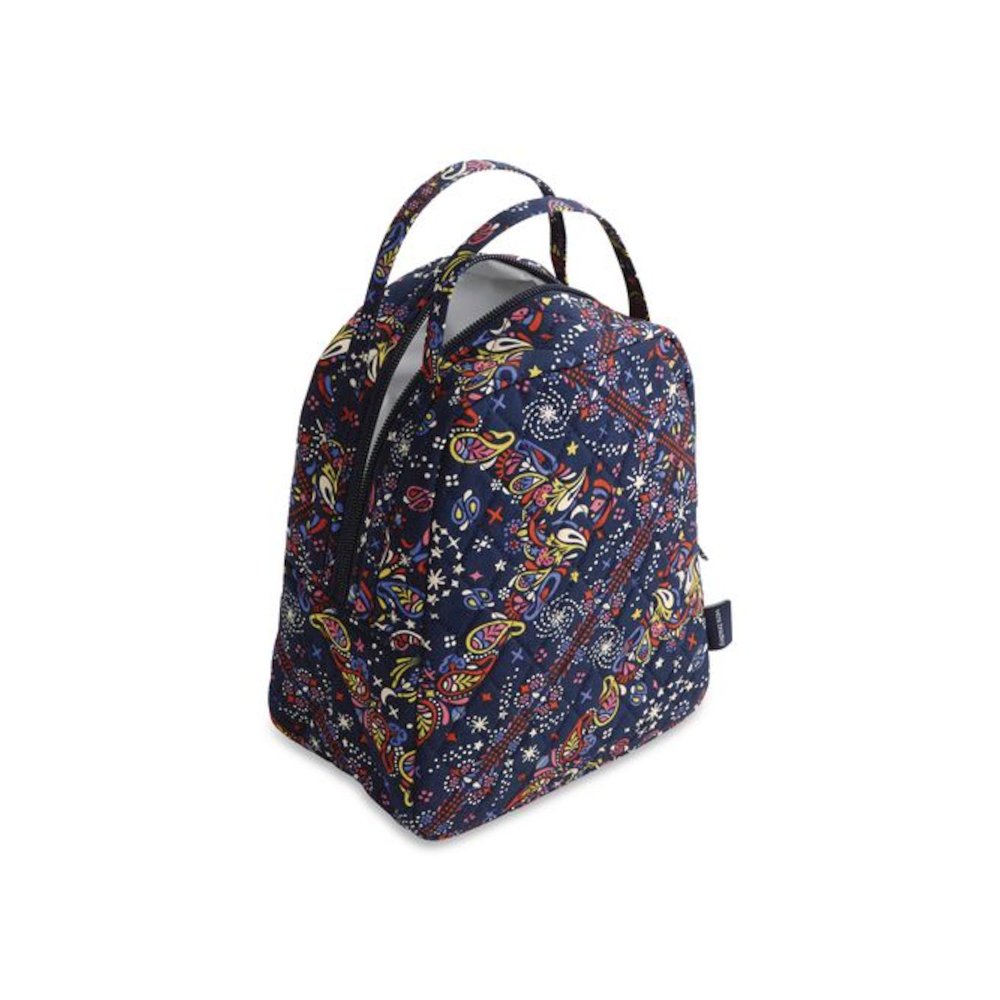 Insulated Lunch Bag, 7.25 x 4.25 x 9, Starry Paisley. Picture 3