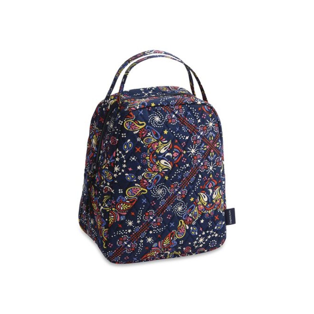 Insulated Lunch Bag, 7.25 x 4.25 x 9, Starry Paisley. Picture 1