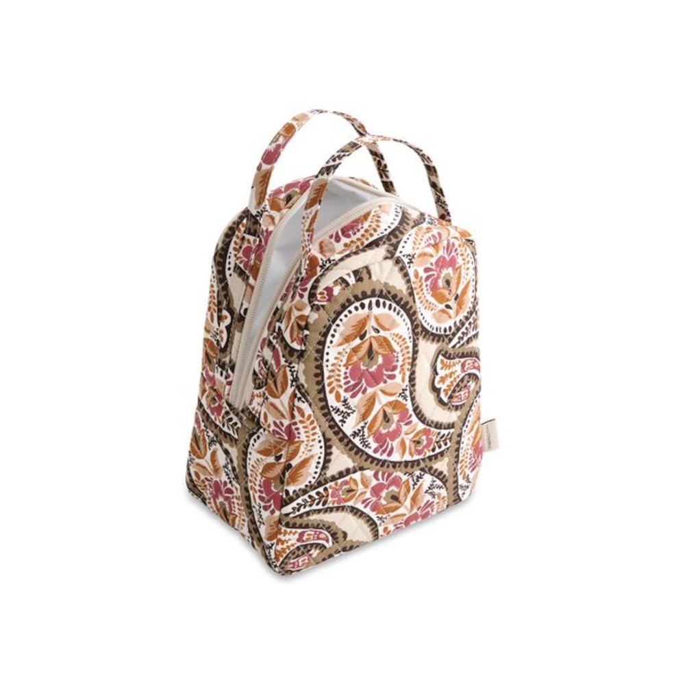 Insulated Lunch Bag, 7.25 x 4.25 x 9, Blooming Paisley. Picture 3