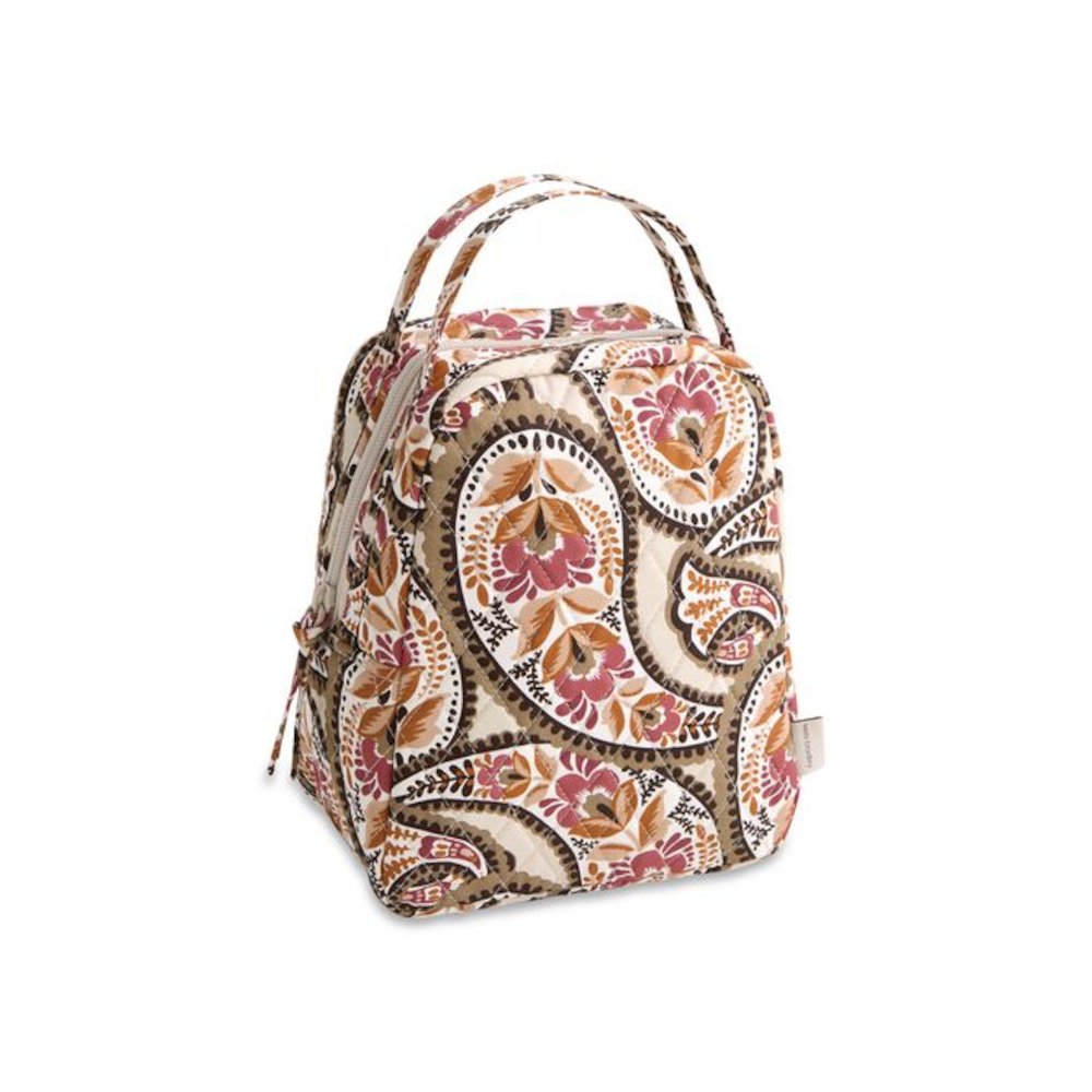 Insulated Lunch Bag, 7.25 x 4.25 x 9, Blooming Paisley. Picture 1
