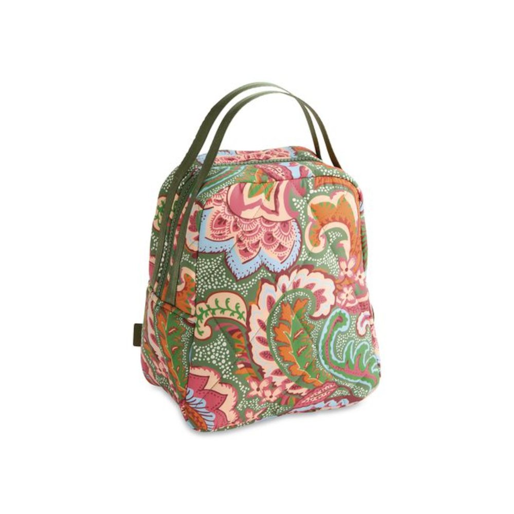 Insulated Lunch Bag, 7.25 x 4.25 x 9, Leaf Me Not Paisley. Picture 2