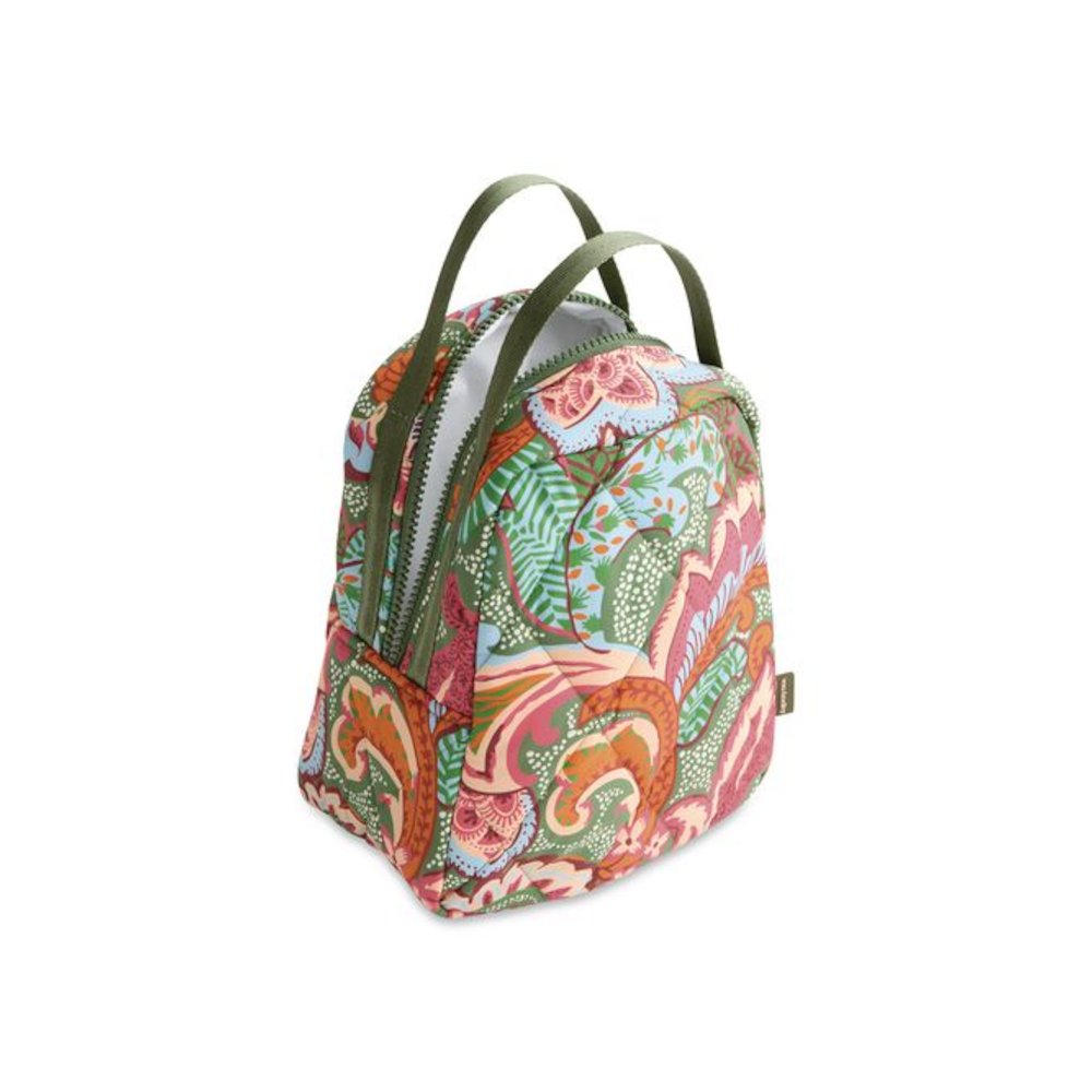 Insulated Lunch Bag, 7.25 x 4.25 x 9, Leaf Me Not Paisley. Picture 3