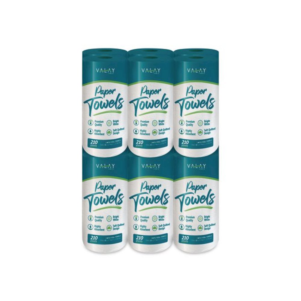Kitchen Roll Towel, 2-Ply, 8 x 11, White, 210 Sheets/Roll, 12 Rolls/Carton. Picture 3