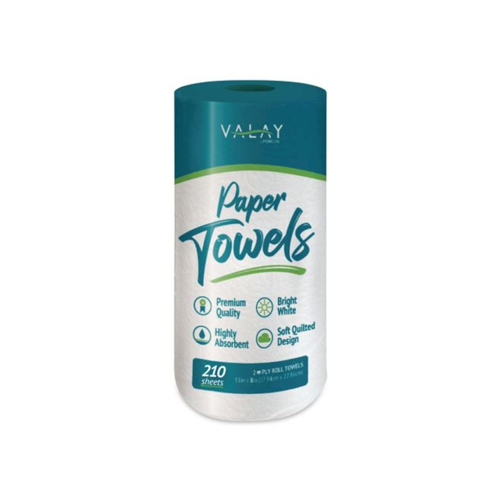 Kitchen Roll Towel, 2-Ply, 8 x 11, White, 210 Sheets/Roll, 12 Rolls/Carton. Picture 4
