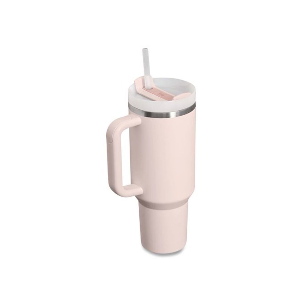 Quencher H2.0 FlowState Stainless Steel Double Wall Tumbler, 40 oz, Rose Quartz. Picture 2