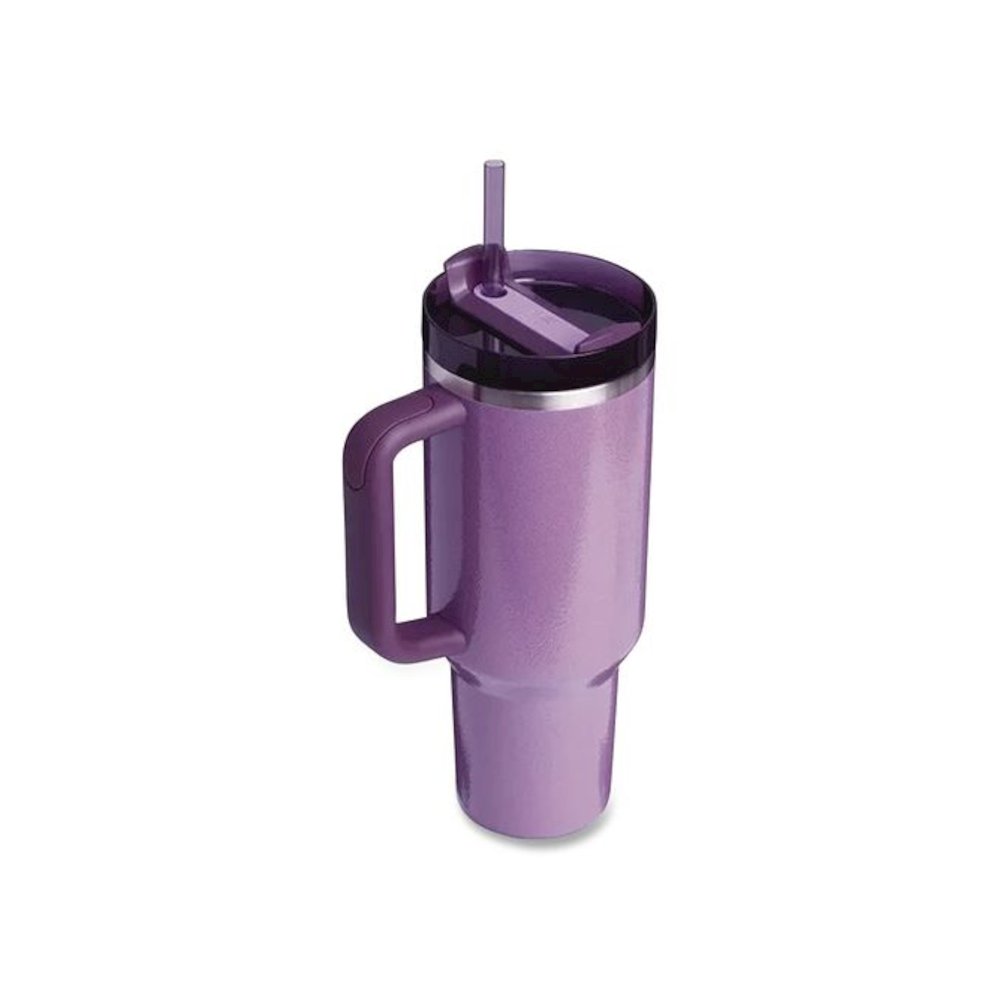 Quencher H2.0 Flowstate Stainless Steel Double Wall Insulated Tumbler, 40 oz, Hammertone Lilac. Picture 2