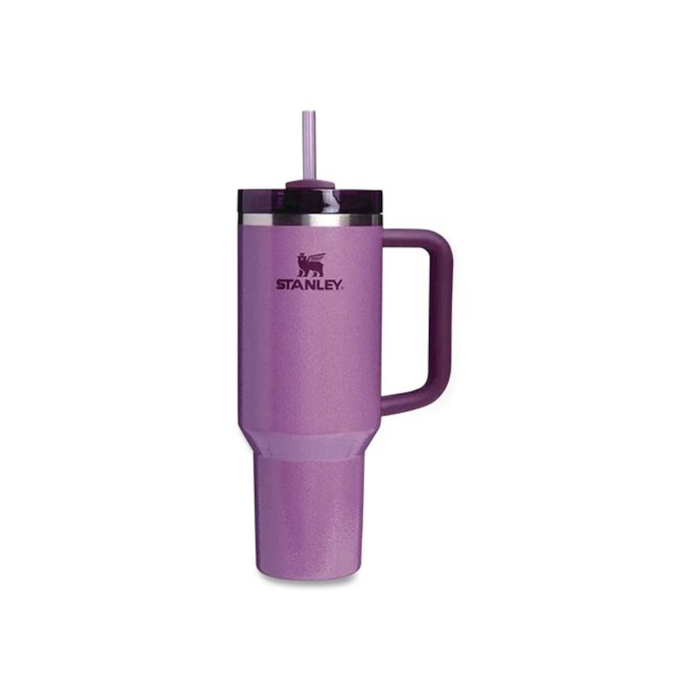 Quencher H2.0 Flowstate Stainless Steel Double Wall Insulated Tumbler, 40 oz, Hammertone Lilac. Picture 1