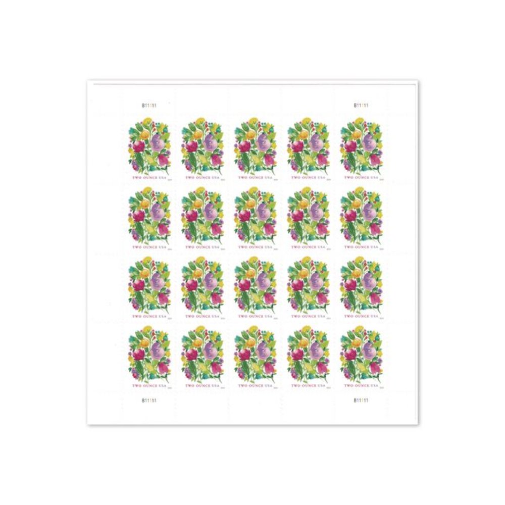 2 oz First-Class Forever Stamps, Wedding Blooms, 20/Pack. Picture 1