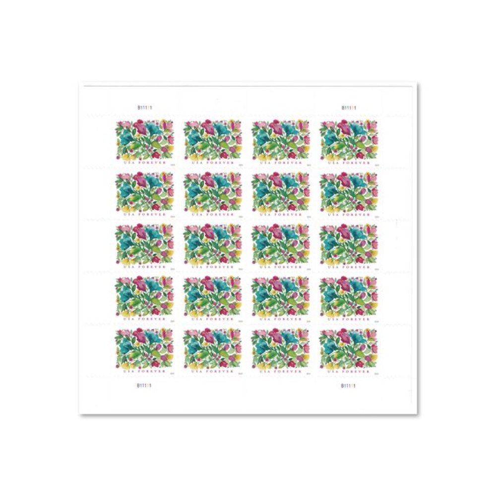 1 oz First-Class Forever Stamps, Celebration Blooms, 20 Stamps. Picture 1