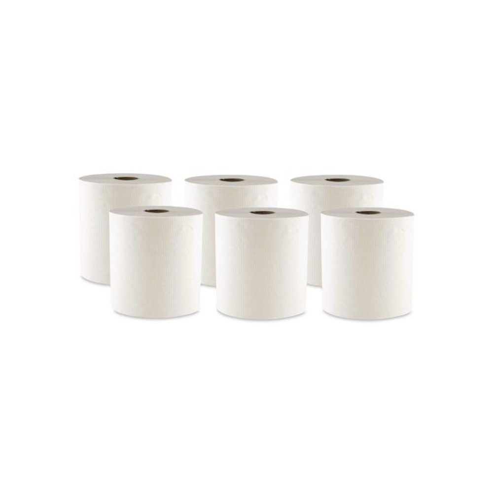 Hard Wound Towel, 1 Ply, 8" x 700 ft, White, 6/Carton. Picture 1