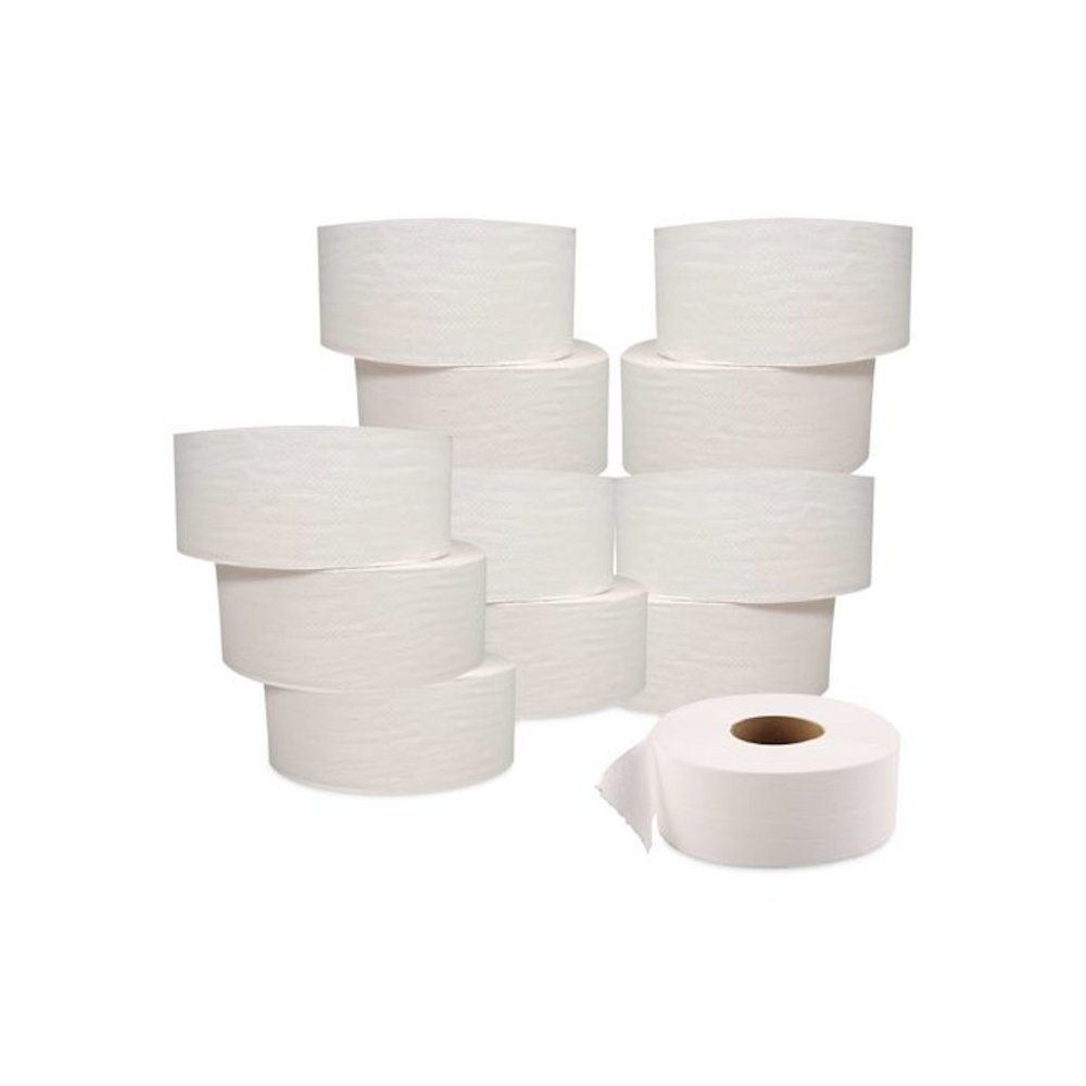 JRT Jumbo Bath Tissue, Septic Safe, 2-Ply, 3.25" x 720 ft, White, 12 Rolls/Carton. Picture 1