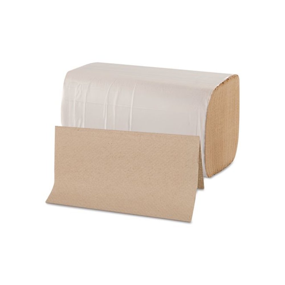 Single-Fold Paper Towels, 1-Ply, 9 x 9.25, Kraft, 334/Pack, 12 Packs/Carton. Picture 4
