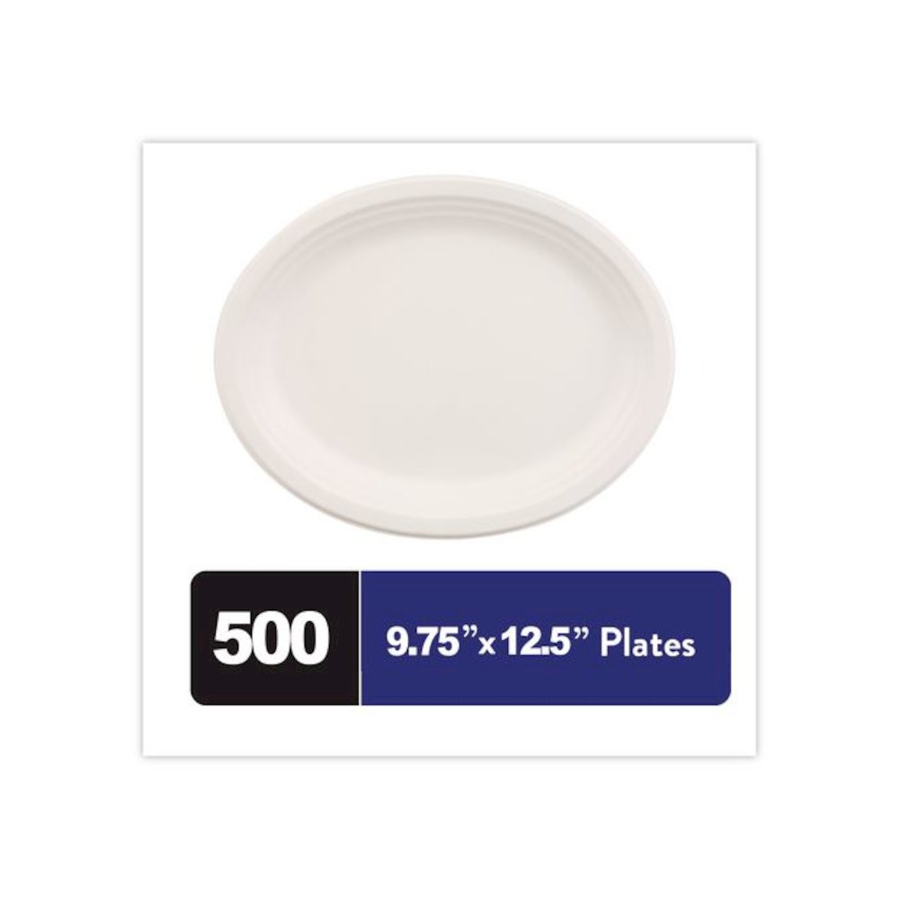 Classic Paper Dinnerware, Platter, 9.75 x 12.5, White, 500/Carton. Picture 3