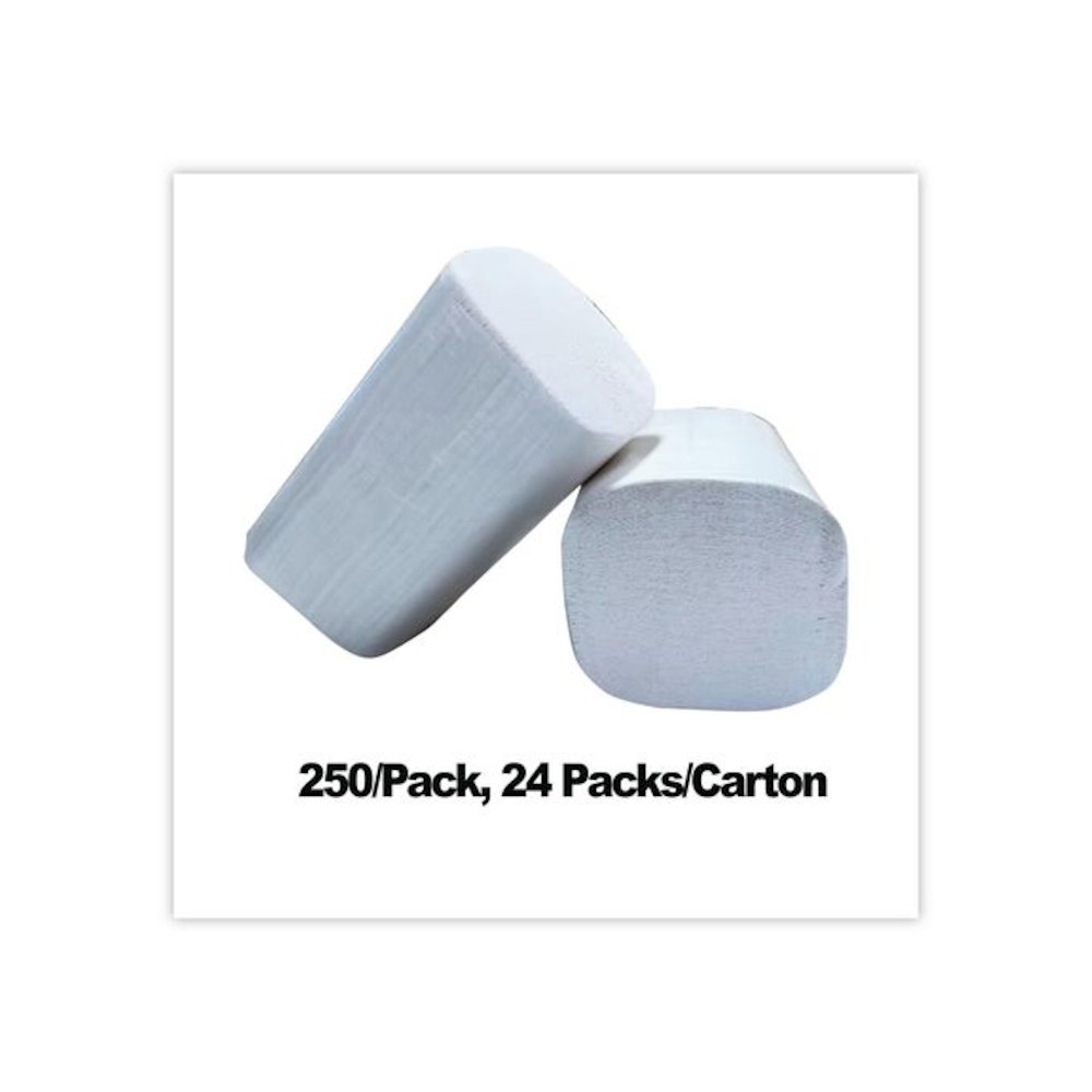 Premium Interfold Pop-Up Dispenser Napkin, 2-Ply, 6.5 x 8.3, White, 250/Pack, 24 Packs/Carton. Picture 3